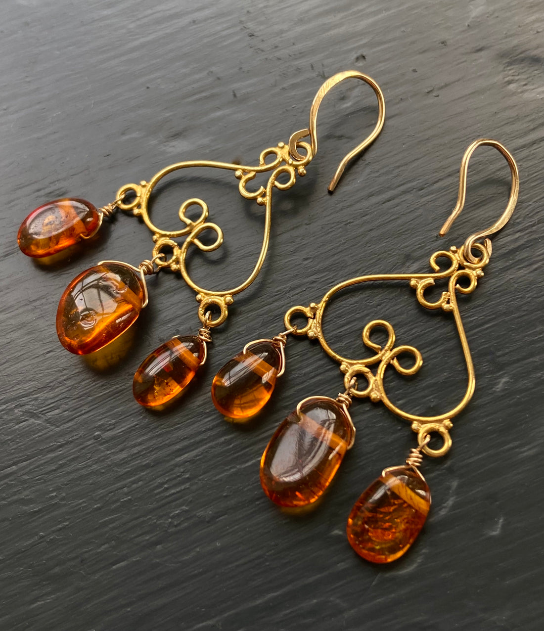 Baltic Amber Chandelier Earrings