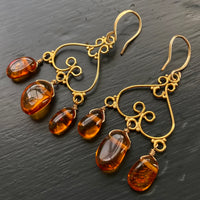 Baltic Amber Chandelier Earrings