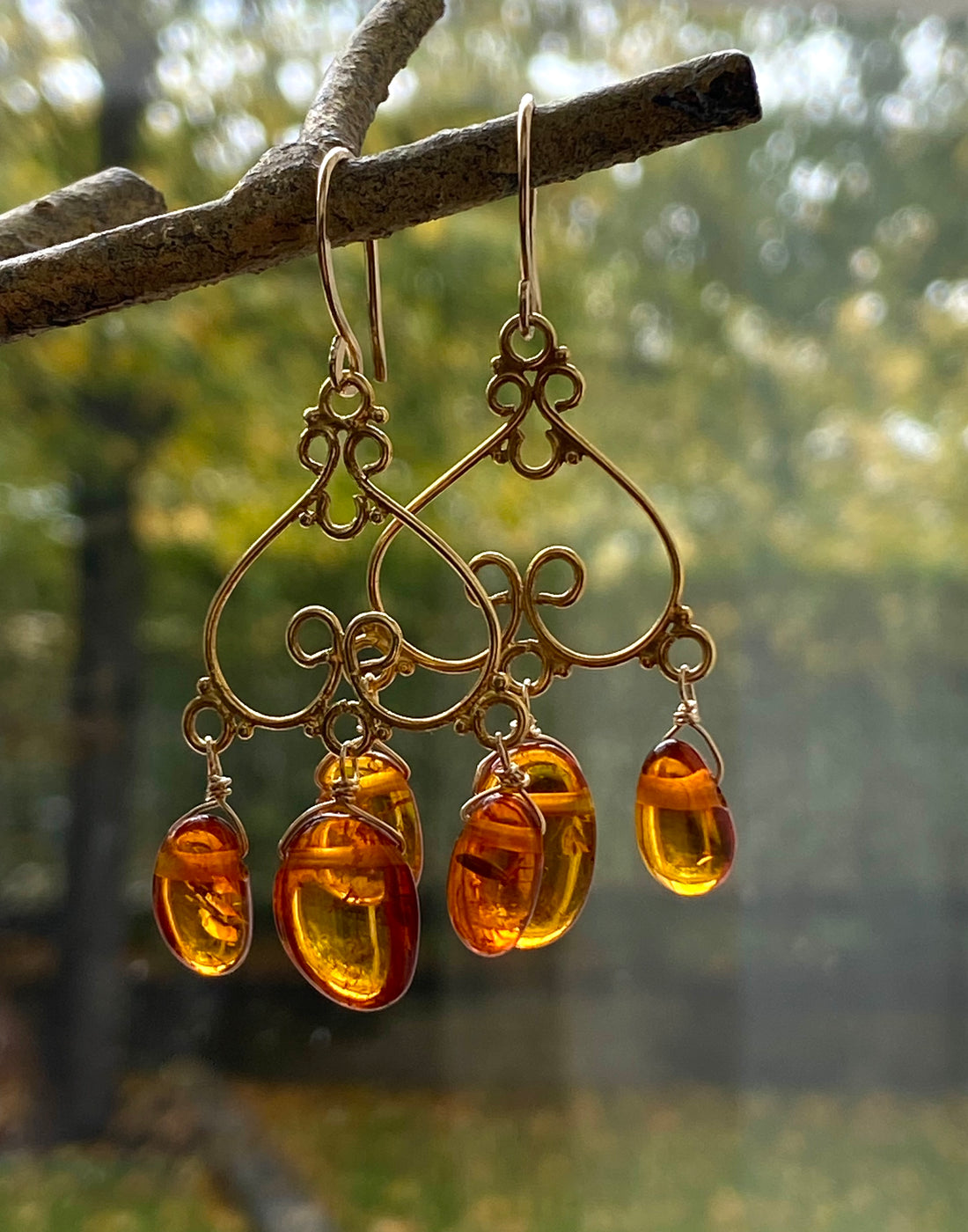 Baltic Amber Chandelier Earrings