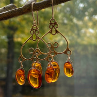 Baltic Amber Chandelier Earrings