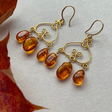 Baltic Amber Chandelier Earrings