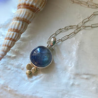 Bicolor Green Blue Tanzanite Pendant Necklace, December Birthstone