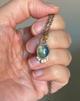 Bicolor Green Blue Tanzanite Pendant Necklace, December Birthstone