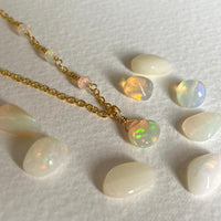 Ethiopian Opal Pendant Necklace, October Birthstone Necklace