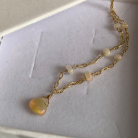 Ethiopian Opal Pendant Necklace, October Birthstone Necklace
