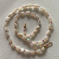 Ethiopian Welo Opal Knotted Necklace, October Birthstone Necklace