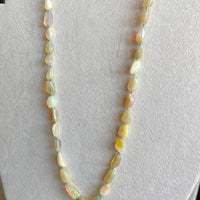 Ethiopian Welo Opal Knotted Necklace, October Birthstone Necklace