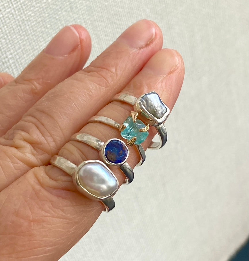 Australian Koroit Boulder Opal Ring, October Birthstone