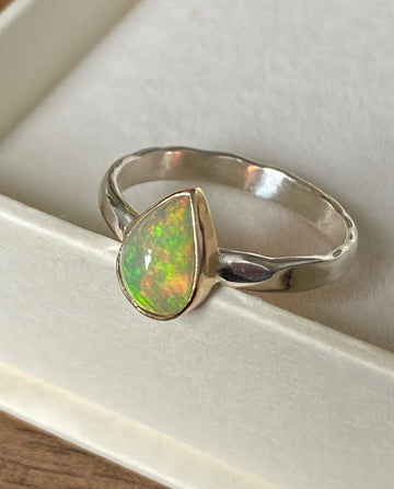 Ethiopian Welo Opal Ring, Alternative Wedding or Engagement Ring