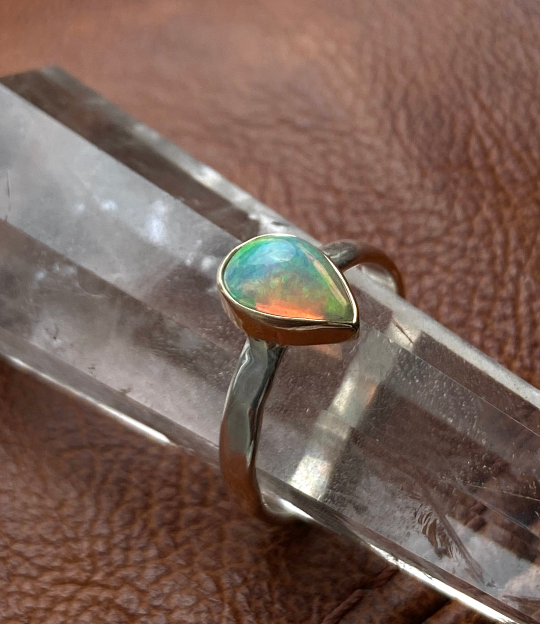 Ethiopian Welo Opal Ring, Alternative Wedding or Engagement Ring