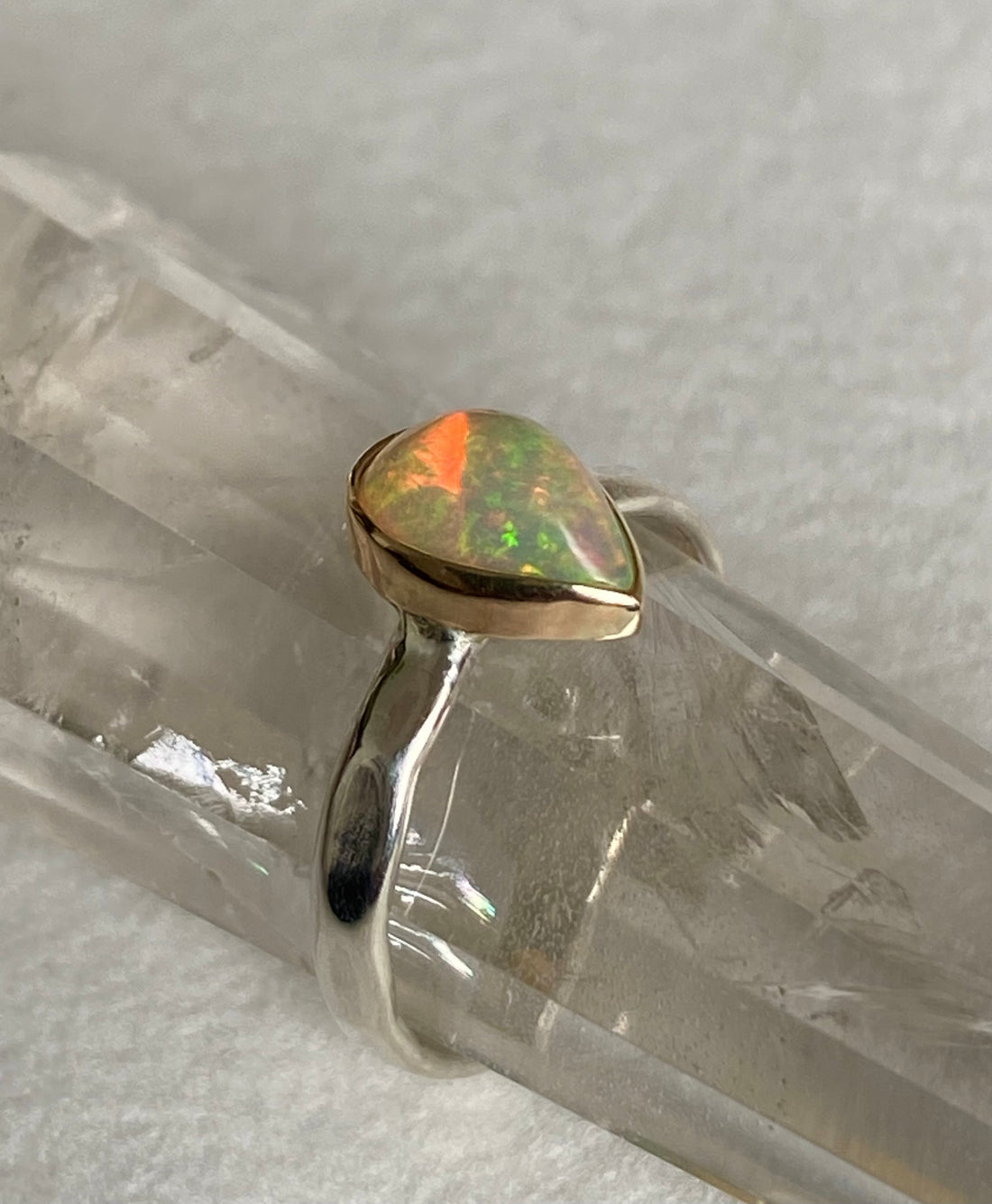 Ethiopian Welo Opal Ring, Alternative Wedding or Engagement Ring