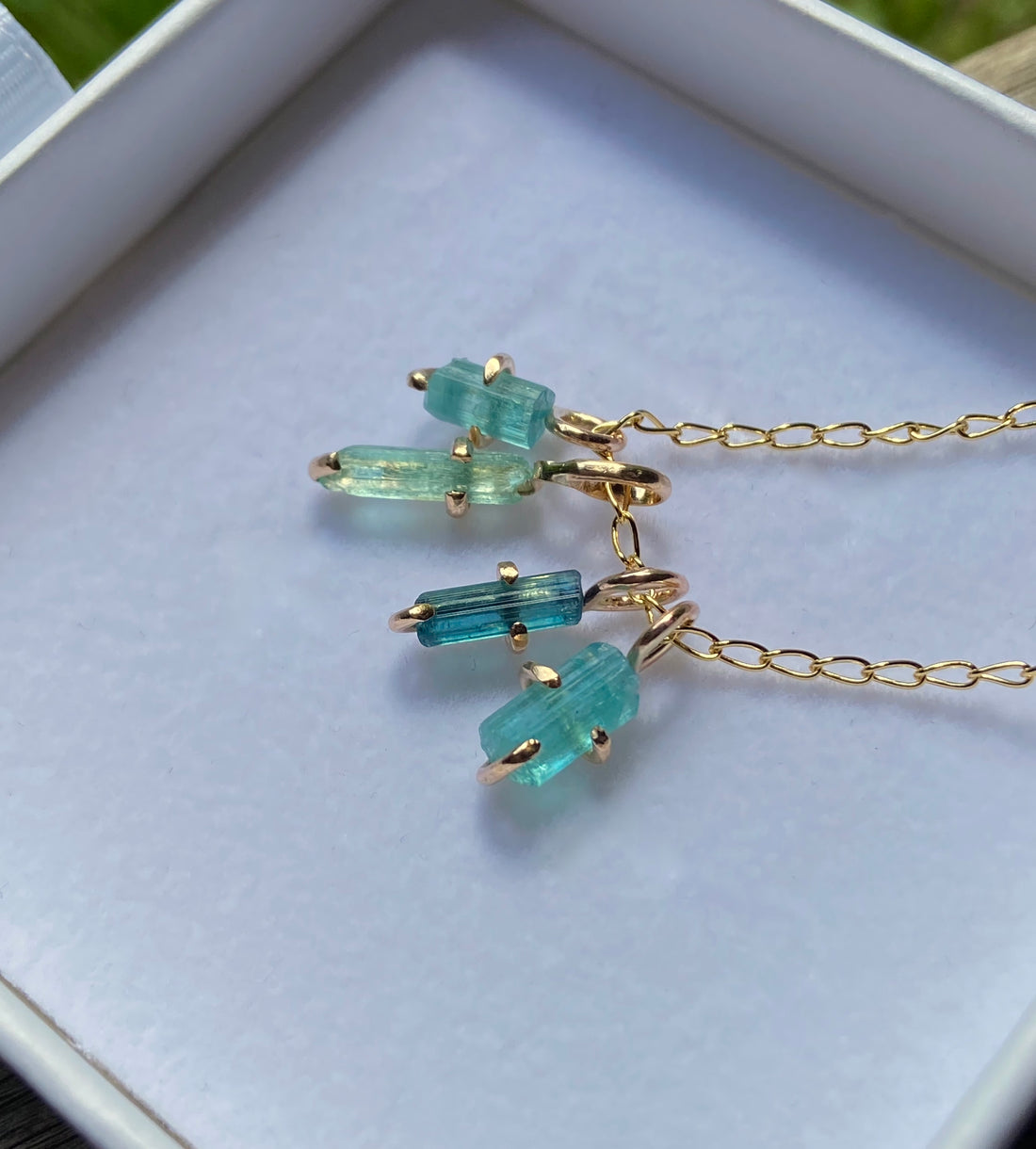 Raw Light Green Emerald Pendant Necklace, May Birthstone Necklace