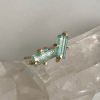 Raw Paraiba Tourmaline Stud Earrings, October Birthstone