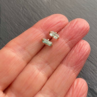 Raw Paraiba Tourmaline Stud Earrings, October Birthstone
