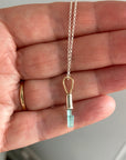 Raw Paraiba Blue 'Twin' Tourmaline Pendant Necklace, October Birthstone Pendant Necklace