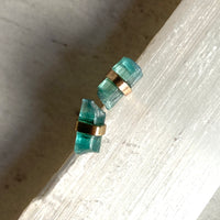 Raw Paraiba Tourmaline Stud Earrings, October Birthstone Earrings