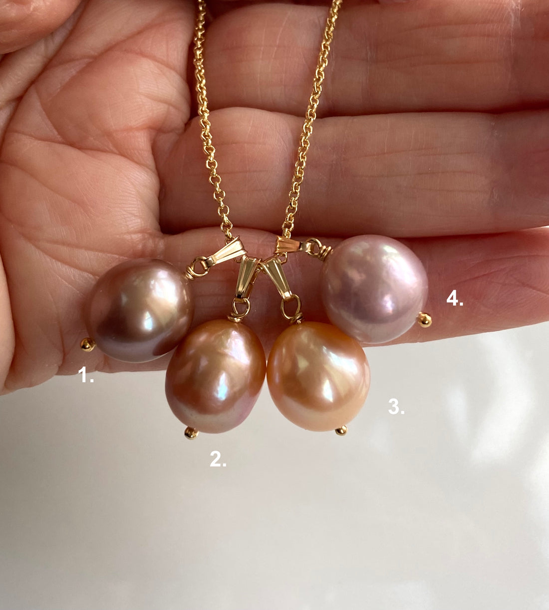 Large Edison Pearl Pendant Necklace, June Birthstone