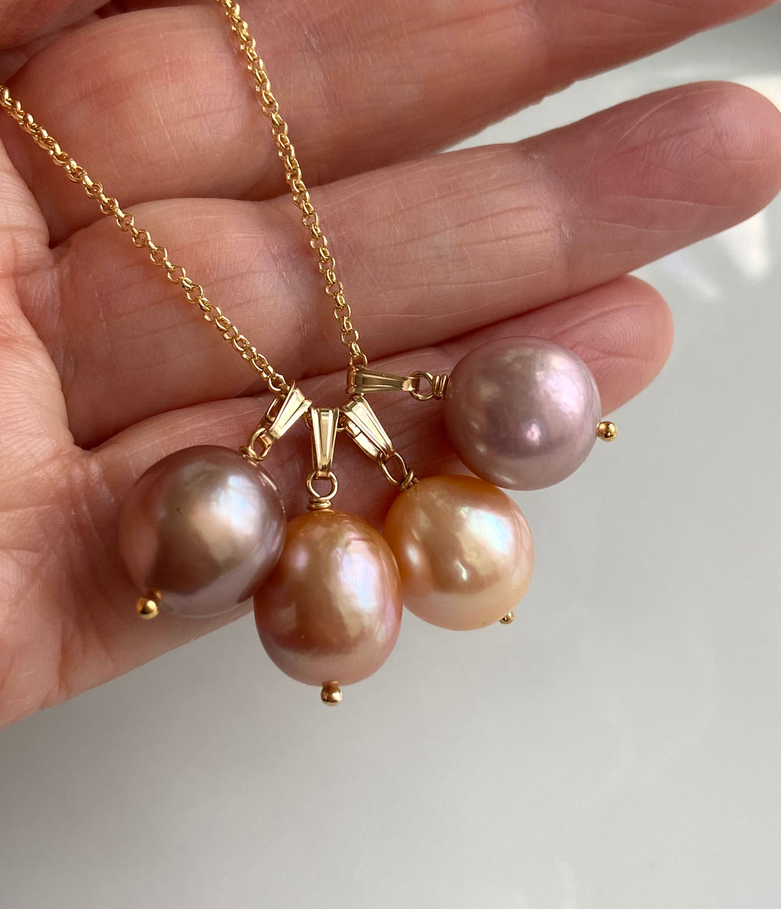 Large Edison Pearl Pendant Necklace, June Birthstone