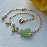 Peridot Chain Bracelet, August Birthstone Bracelet