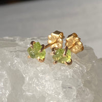 Raw Brazilian Peridot Stud Earrings, August Birthstone Earrings