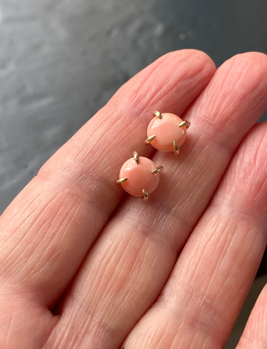 Pink Queen Conch Shell Stud Earrings