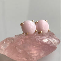 Pink Queen Conch Shell Stud Earrings