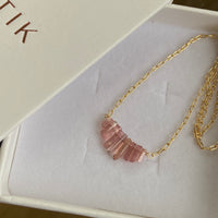 Raw Pink Tourmaline Crystal Necklace, October Birthstone Necklace