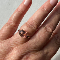 Raspberry Pink Tourmaline Ring, October Birthstone Ring
