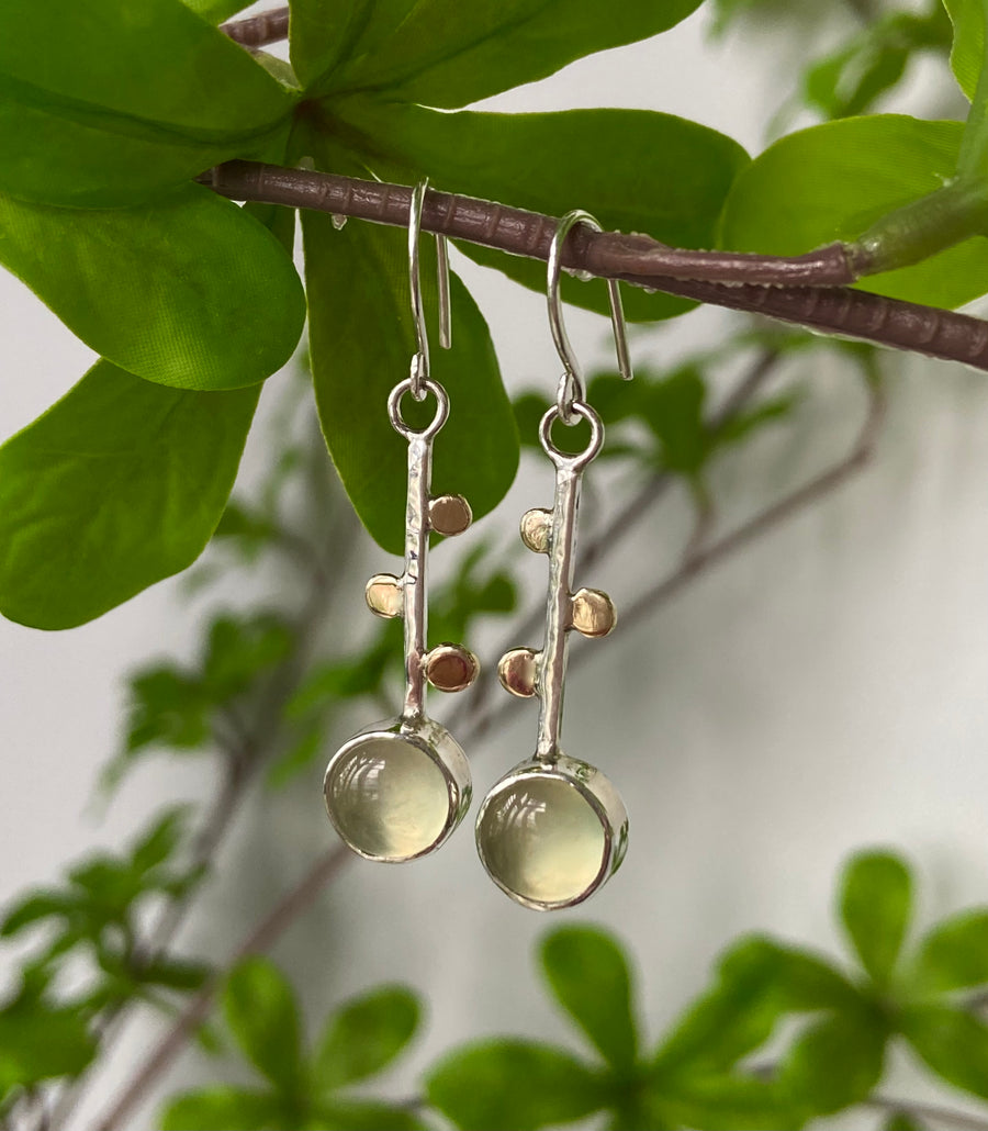 Long Prehnite Earrings