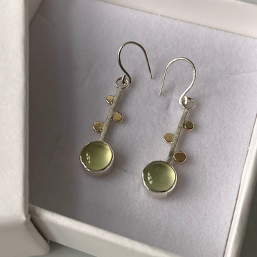 Long Prehnite Earrings