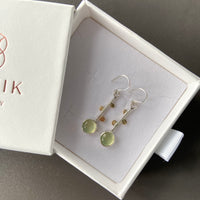 Long Prehnite Earrings