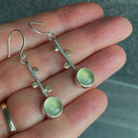 Long Prehnite Earrings