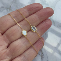 18k Gold and Salt and Pepper Diamond Slice Bracelet, April Birthstone Bracelet