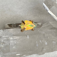 Raw Ethiopian Opal Ring, October Birthstone Ring