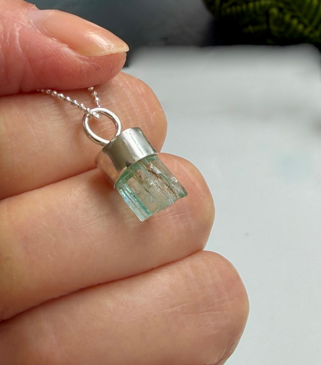 Zambian Emerald Pendant Necklace, May Birthstone