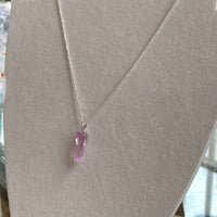 Raw Kunzite Crystal Pendant Necklace