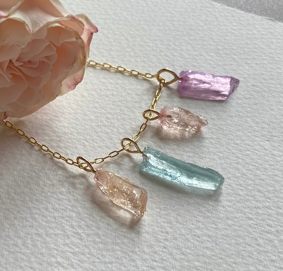 Raw Aquamarine Crystal Pendant Necklace