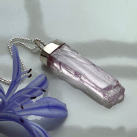 Raw Kunzite Crystal Pendant Necklace