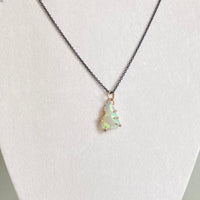 Raw Ethiopian Opal Pendant Necklace, October Birthstone Necklace