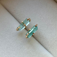 Raw Paraiba Tourmaline Stud Earrings, October Birthstone Earrings