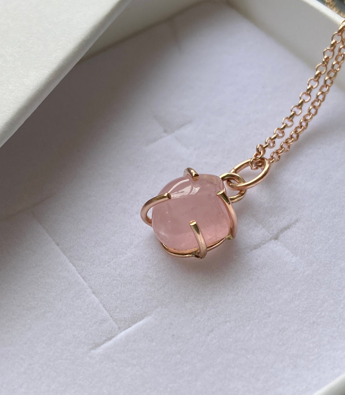 Rose Quartz Crystal Pendant Necklace