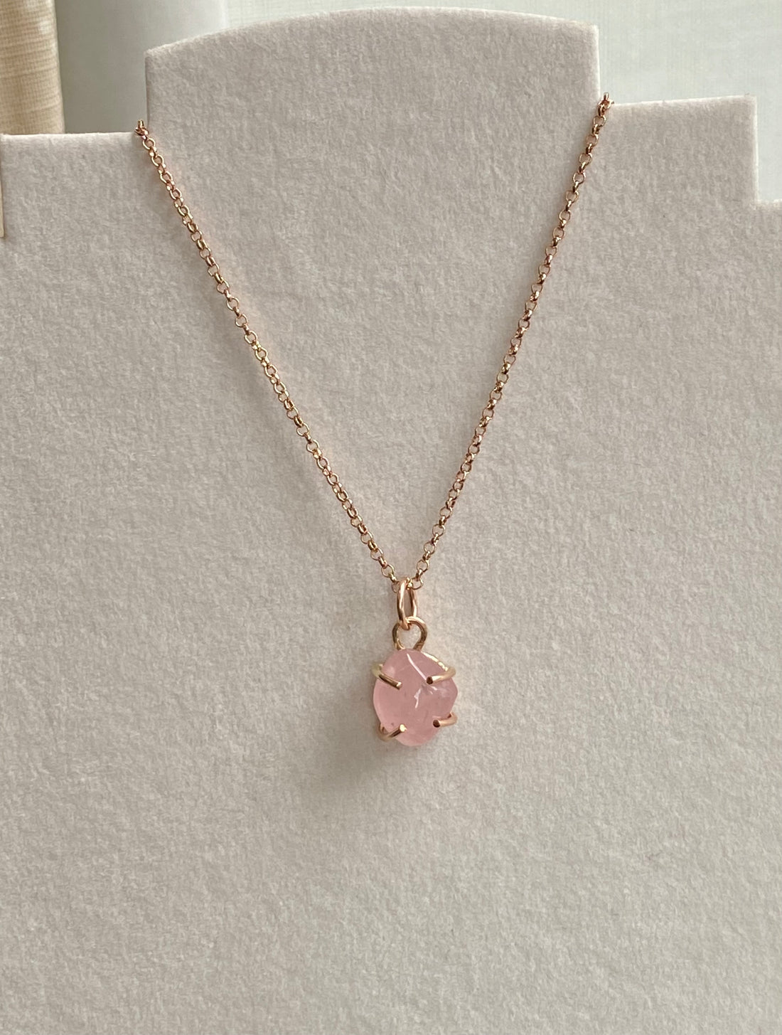 Rose Quartz Crystal Pendant Necklace