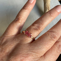 Raw Rubellite Pink Tourmaline Ring, October Birthstone Ring