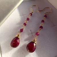 Ruby Earrings, July Birthstone