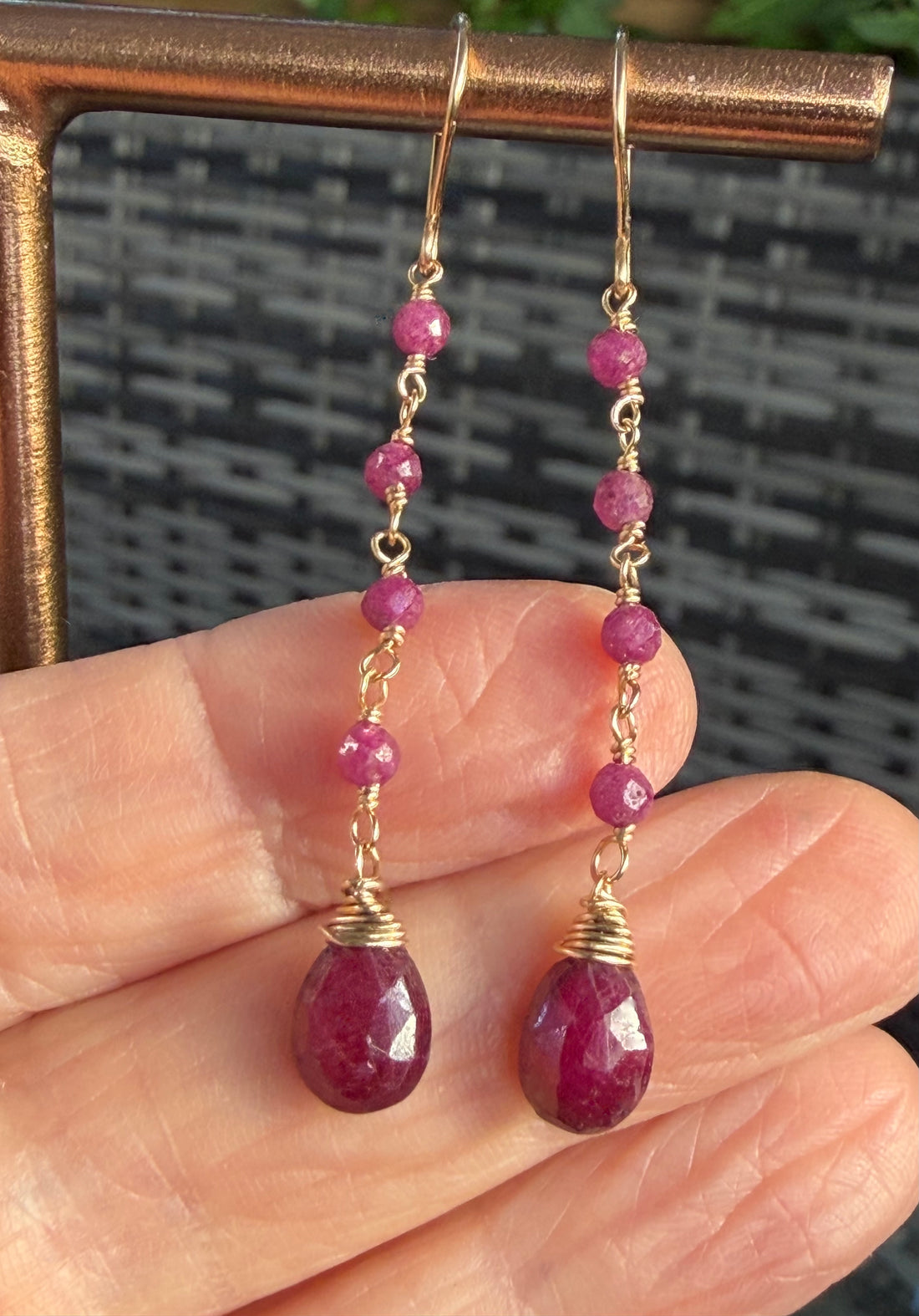 Ruby Earrings, July Birthstone