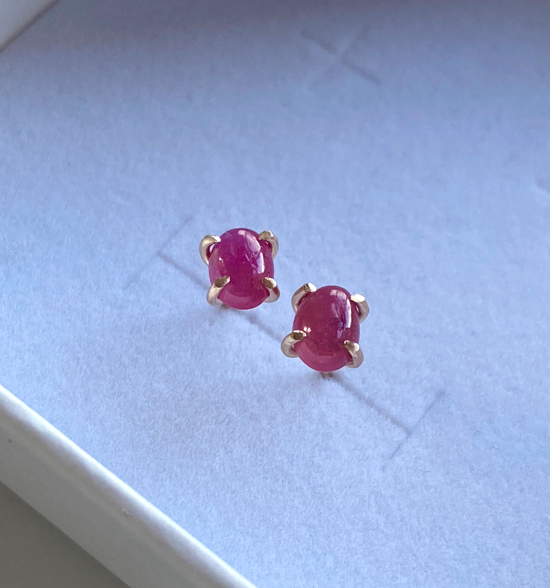 Mozambique Ruby Stud Earrings, July Birthstone