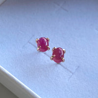 Mozambique Ruby Stud Earrings, July Birthstone