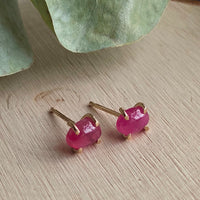 Mozambique Ruby Stud Earrings, July Birthstone