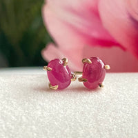 Mozambique Ruby Stud Earrings, July Birthstone