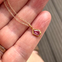 Pink Sapphire Pendant Necklace, September Birthstone Necklace